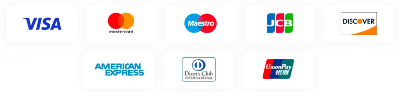 We accept  all other major credit cards.